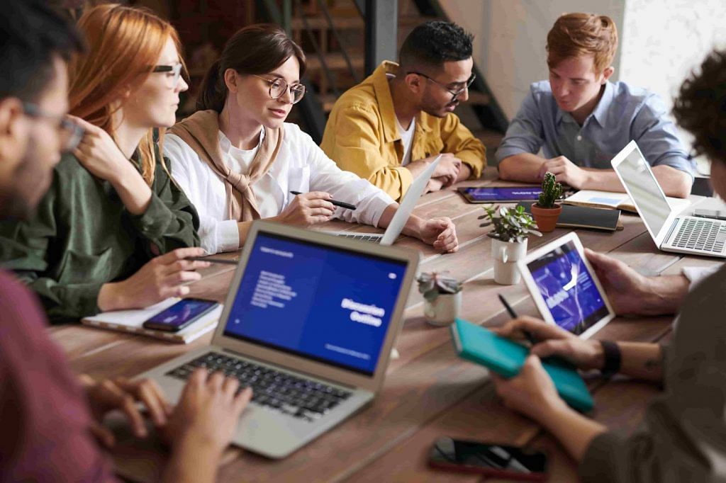 People having a meeting