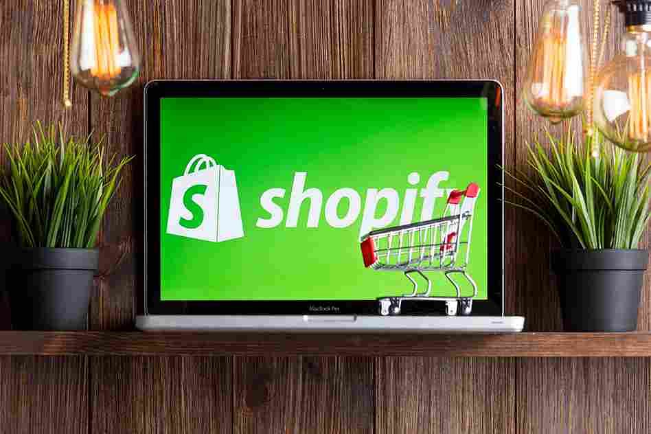 Shopify on the laptop screen isolated
